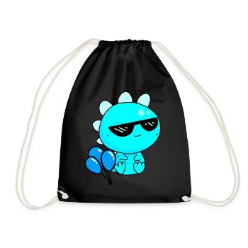 Drache Brille Luftballons Party Cool Jugendliche - Turnbeutel - Schwarz - Vorne