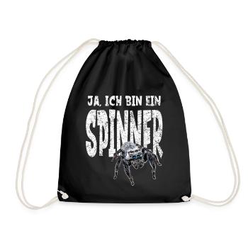 Lustiges Spinnen Halter Geschenk witziger Spruch - Turnbeutel - Schwarz - Vorne