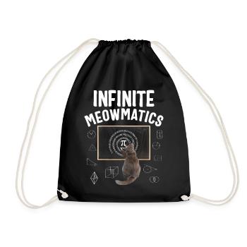 Pi Day Shirt, unendliche Moewmatics Katze Kritzeleien - Turnbeutel - Schwarz - Vorne