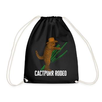 Chemise de Cowboy, Cactpurr Rodeo Cowboy chat équitation - Sac de sport léger - noir - Devant