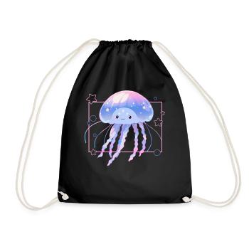 Cute Jellyfish Ocean Love Sea Animal Kawaii Aesthe - Turnbeutel - Schwarz - Vorne