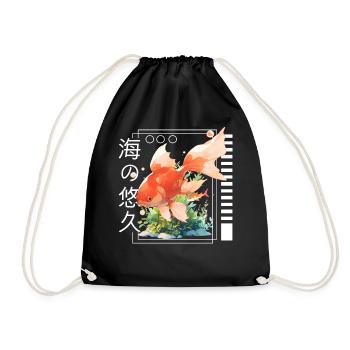 Kawaii Gold Fish Underwater Japanese Kanji Anime A - Turnbeutel - Schwarz - Vorne