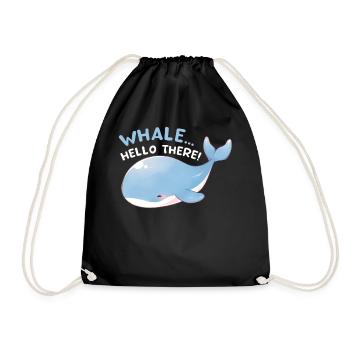 Whale Hello There Cute Blue Whale Sea Animal Lover - Turnbeutel - Schwarz - Vorne