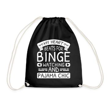 Perfect Binge Watching Design for TV Series Lovers - Drawstring Bag - black - Front