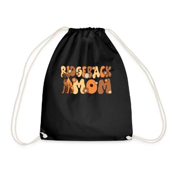Rhodesian Ridgeback Groovy Ridgeback Mom - Drawstring Bag - black - Front