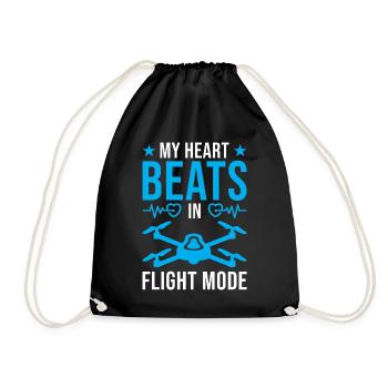 Drone Pilot Design Flight Mode - Drawstring Bag - black - Front