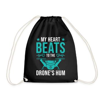 Drone Pilot Quadrocopter RC Drone Gift - Drawstring Bag - black - Front