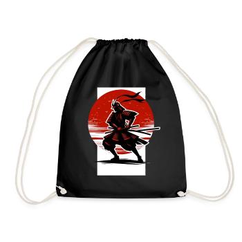 Japanische Samurai Silhouette Vintage Kämpfer - Turnbeutel - Schwarz - Vorne