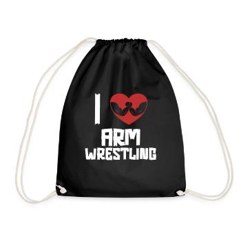 J’aime le bras de fer exercice de lutte à mains nues bras - Sac de sport léger - noir - Devant