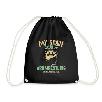 My Brain is 95% Arm Wrestling Exercise Trainer - Drawstring Bag - black - Front