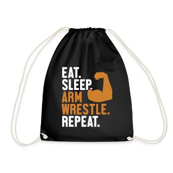 Manger Dormir Bras Lutter Répéter Exercice Entraîneur Bras - Sac de sport léger - noir - Devant