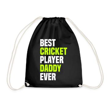 Best Cricket Player Daddy Ever - Cricketing Daddy - Drawstring Bag - black - Front
