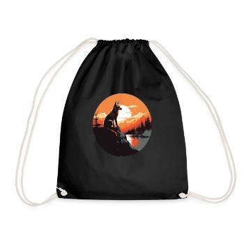 Cadeaux esthétiques pour les amoureux du renard - Sac de sport léger - noir - Devant