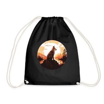 Cadeaux esthétiques pour les amoureux du renard - Sac de sport léger - noir - Devant