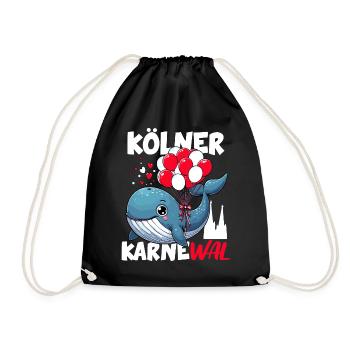 Cologne Carnival Wal Kölle Alaaf Cologne Cathedral funny - Drawstring Bag - black - Front