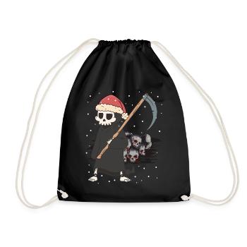 Death Grim Reaper Santa Claus Horror Deadly Xmas - Drawstring Bag - black - Front