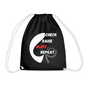 Repeat Poker "Schach, Raise, Bluff, Repeat" - Turnbeutel - Schwarz - Vorne