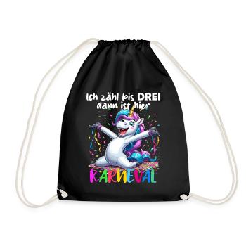 Licorne Carnaval Confettis Alaaf Helau Party Drôle - Sac de sport léger - noir - Devant