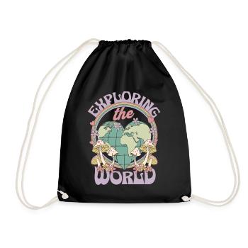 Exploring The World Earth Day - Drawstring Bag - black - Front