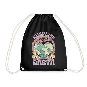 Respect Mother Earth Day - Drawstring Bag - black - Front