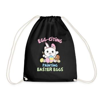 chats mignons pour Pâques avec des œufs de Pâques chat - Sac de sport léger - noir - Devant