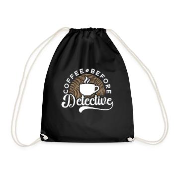 Détective Café Avant Police Amateur de café - Sac de sport léger - noir - Devant