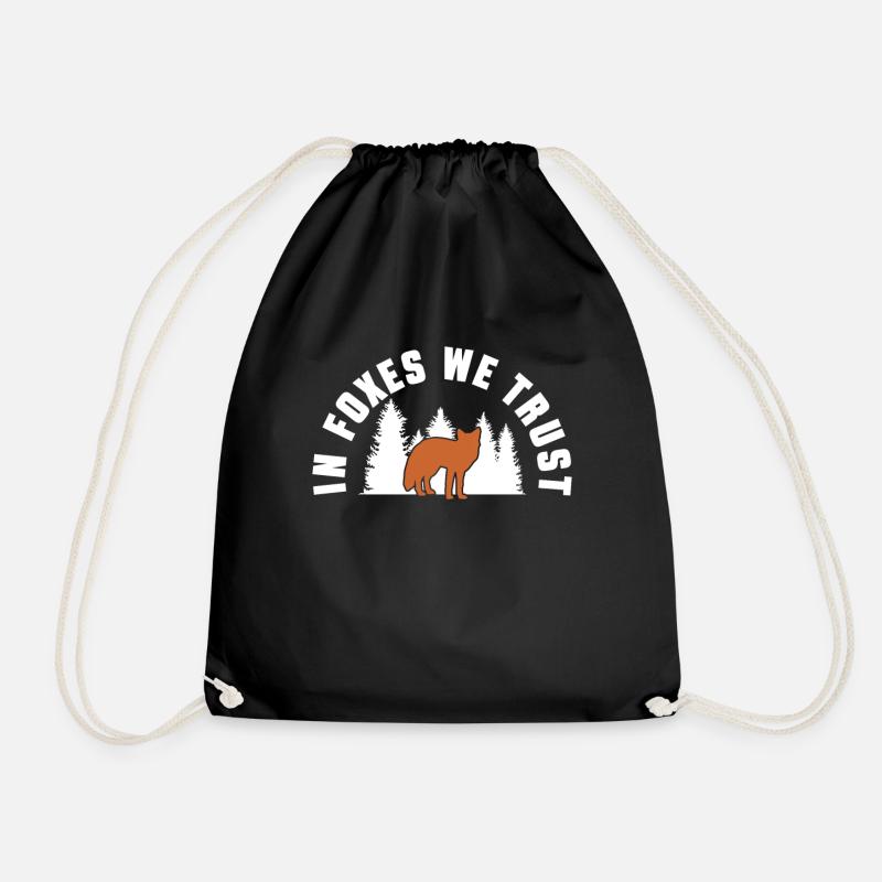 Funny Gifts for Fox Lovers - Drawstring Bag - black