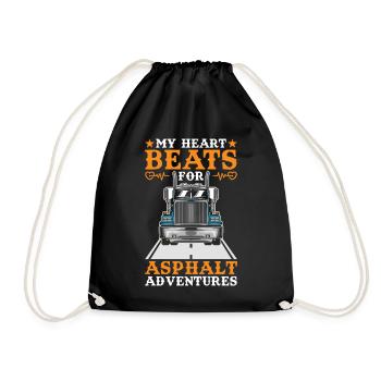 Proud Trucker Highway Truck Driver - Drawstring Bag - black - Front
