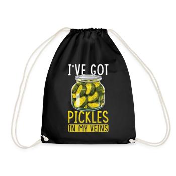 Pickles Lover Pickled Cucumber Gift - Drawstring Bag - black - Front