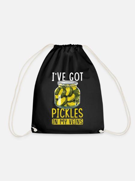Pickles Lover Pickled Cucumber Gift - Drawstring Bag - black
