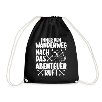 Wanderer Bergwandern Bergklettern Wandern - Turnbeutel - Schwarz - Vorne