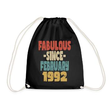 Fabulous February 1992 - Drawstring Bag - black - Front