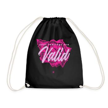 Your Feelings Are Valid Anxiety Depression - Drawstring Bag - black - Front