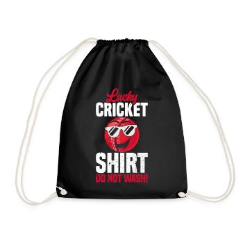 Lucky Cricket Shirt Do Not Wash - Funny Cricket Qu - Turnbeutel - Schwarz - Vorne