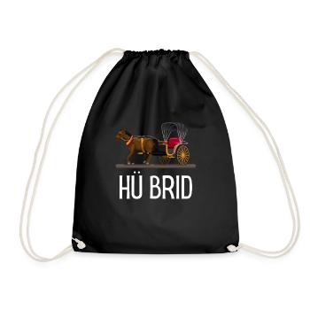 Hü Brid - Funny Hybrid Car - Horse Saying - Drawstring Bag - black - Front