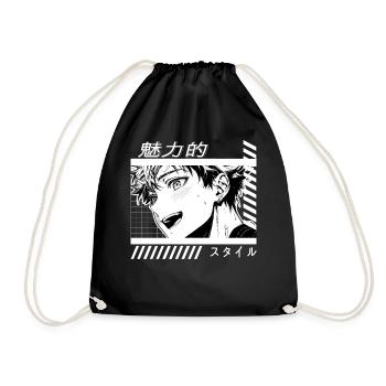 Cute Anime Boy Yaoi Shojo Manga Japanese Aesthetic - Turnbeutel - Schwarz - Vorne