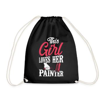 House Painter Decorator Girlfriend - Drawstring Bag - black - Front