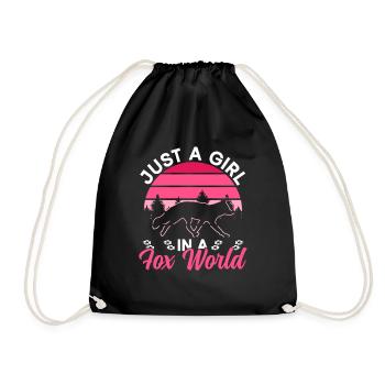 Funny Gifts for Fox Lovers - Drawstring Bag - black - Front