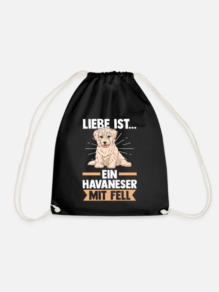 Hund Havaneser - Turnbeutel - Schwarz