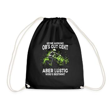 I don't know if it's going to go well but it's going to be quad - Drawstring Bag - black - Front