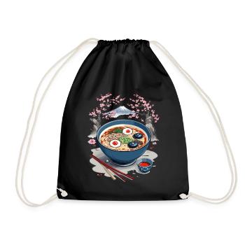 Japanische Ramen Ukiyo-E Vintage Kunst Design - Turnbeutel - Schwarz - Vorne