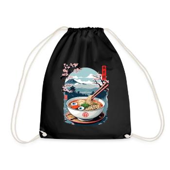 Ukiyo-E Ramen Yeux Horreur Japon Halloween Art - Sac de sport léger - noir - Devant