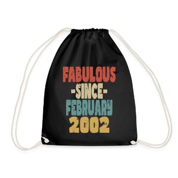 Fabulous February 2002 - Drawstring Bag - black - Front