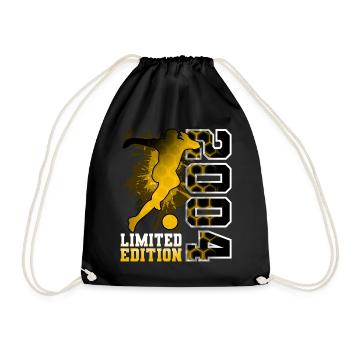 2004 Year of Birth Birthday Football - Drawstring Bag - black - Front