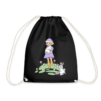 Pâques lapin enfants lapin oeufs de Pâques oeufs - Sac de sport léger - noir - Devant