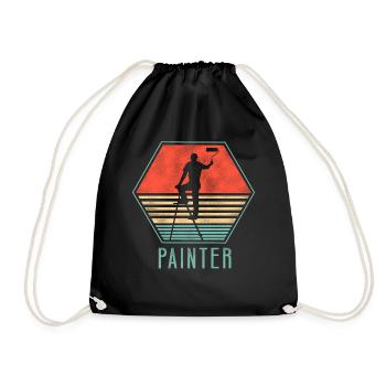 House Painter Decorator Retro - Drawstring Bag - black - Front