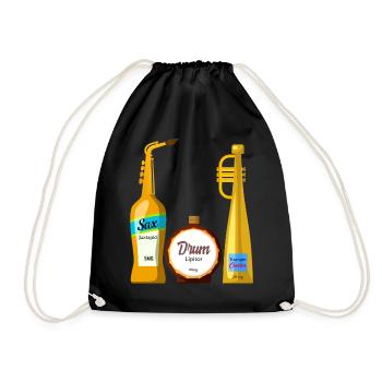 Nurse Shirt, Sax Drum Trumpet Musical Instrument - Drawstring Bag - black - Front