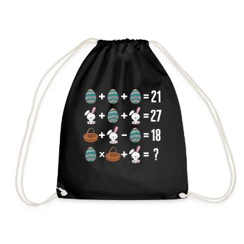 Math Shirt, Math Order Of Operation Easter Egg - Drawstring Bag - black - Front