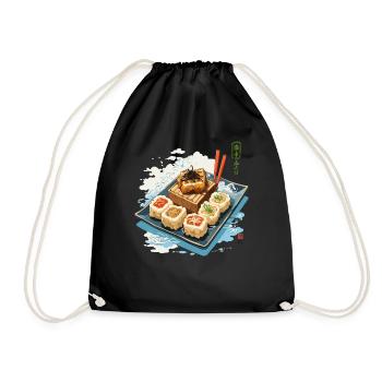 Japanisches Sushi Streetwear Aesthetic Design - Turnbeutel - Schwarz - Vorne