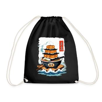 Asian Food Kanji Sign Aesthetic Design - Drawstring Bag - black - Front